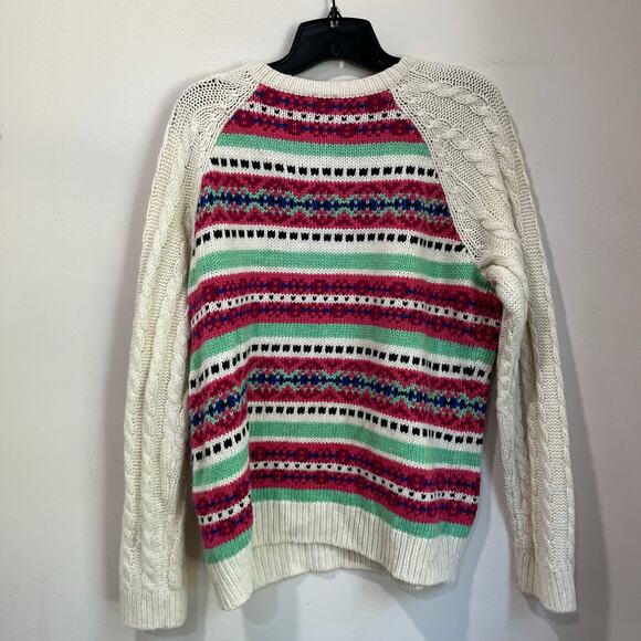 Talbots Fair Isle Sweater Winter Knit Holiday Nordic Pullover XL - Picture 2 of 7